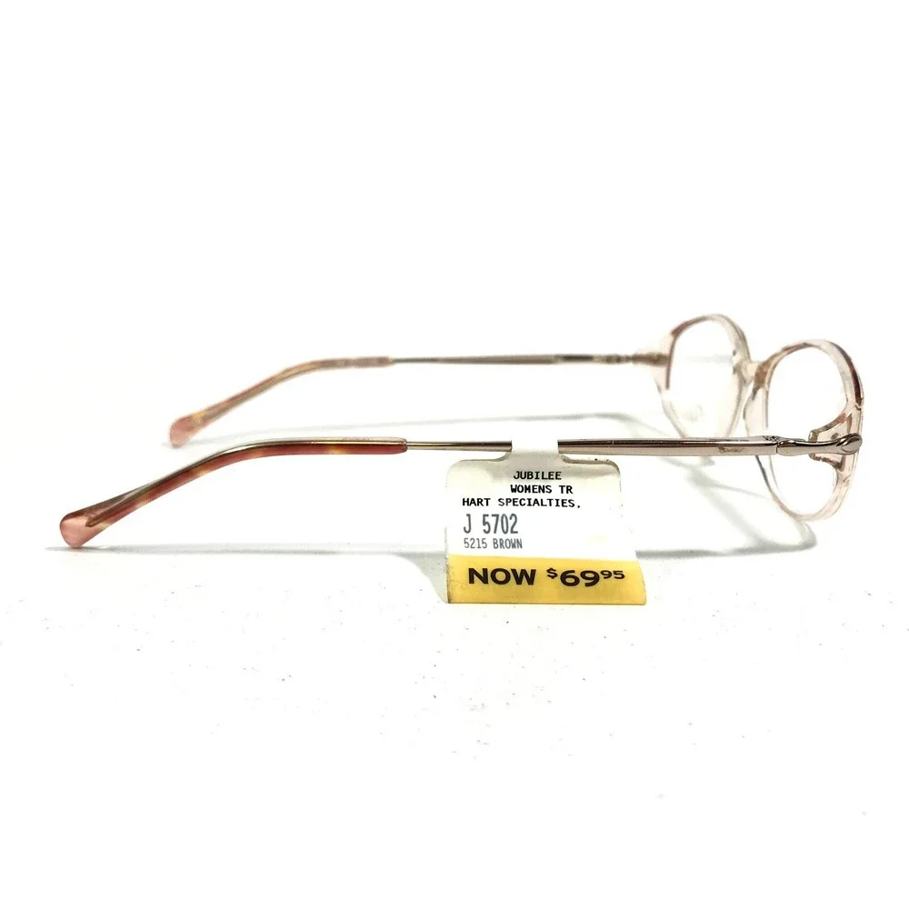 Jubilee J5702 BR Eyeglasses Frames Pink Gold Round Oval Full Rim 52-15-135